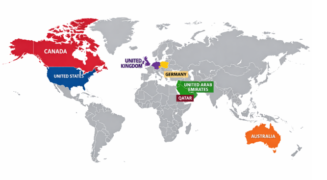 Countries with high caregiver demand diagram