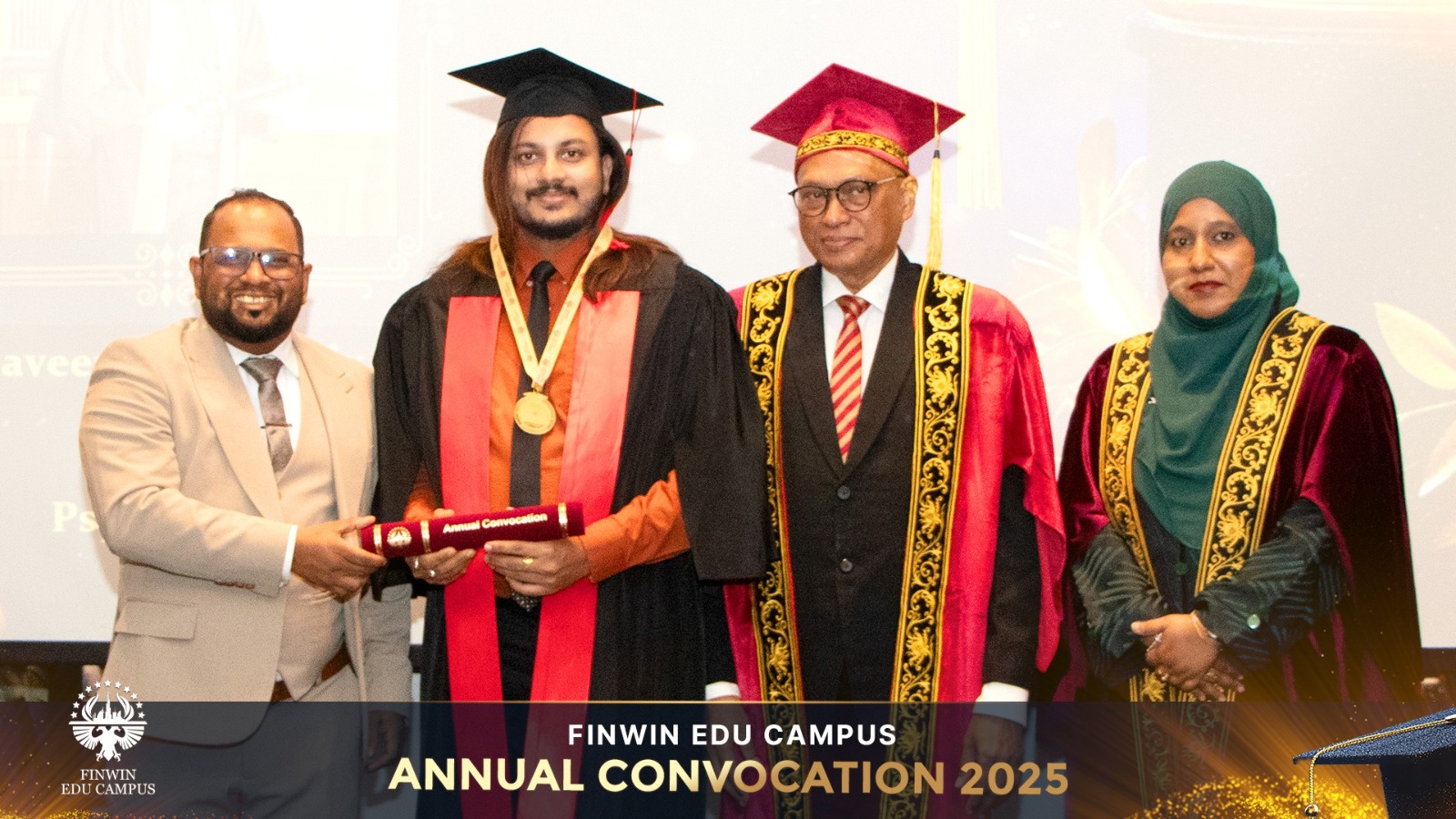 Finwin Convocation 2025 graduate receiving award